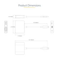 Miniatura 10 de USB C VIDEO ADAPTER HDMI/VGA - 4K 60HZ 3.5MM AUDIO 100W PD