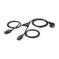 Miniatura 1 de CABLE ALIMENTACION EQUIP SHUKO 90º MACHO A 2 IEC HEMBRA 1.8M 112220