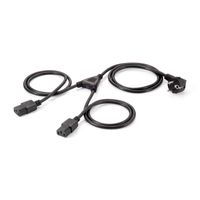 Miniatura 2 de CABLE ALIMENTACION EQUIP SHUKO 90º MACHO A 2 IEC HEMBRA 1.8M 112220