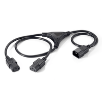 Miniatura 1 de CABLE ALIMENTACION EQUIP IEC MACHO A 2 IEC HEMBRA 1.8M 112210