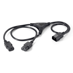 CABLE ALIMENTACION EQUIP IEC MACHO A 2 IEC HEMBRA 1.8M 112210