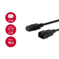 Miniatura 5 de CABLE ALARGO ALIMENTACION IEC MACHO - HEMBRA  EQUIP 1,8M  112100