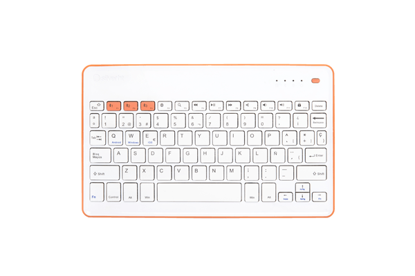 TECLADO SILVER HT BLUETOOTH WHITE-PEACH