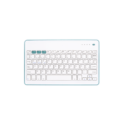 TECLADO SILVER HT BLUETOOTH WHITE-BLUE