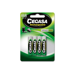 CEGASA PILA RECARGABLE HR03 800 MAH 1 2V BL.4 UDS
