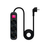 Miniatura 3 de Nanocable Regleta 3 Tomas Interruptor Negro