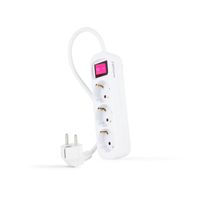 Miniatura 2 de Nanocable Regleta 3 Tomas Interruptor Blanco