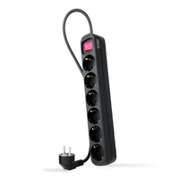 Miniatura 1 de REGLETA NANO CABLE 10.37.0006-BK 6TOMAS C/INTERRUPTOR 1,4M NEGRO