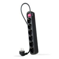 Miniatura 2 de REGLETA NANO CABLE 10.37.0006-BK 6TOMAS C/INTERRUPTOR 1,4M NEGRO