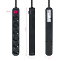 Miniatura 4 de REGLETA NANO CABLE 10.37.0006-BK 6TOMAS C/INTERRUPTOR 1,4M NEGRO
