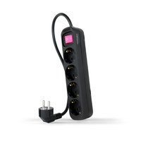 Miniatura 1 de REGLETA NANO CABLE 10.37.0004-BK 4TOMAS C/INTERRUPTOR 1,4M NEGRO