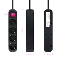 Miniatura 3 de REGLETA NANO CABLE 10.37.0004-BK 4TOMAS C/INTERRUPTOR 1,4M NEGRO