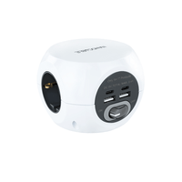 Miniatura 1 de REGLETA NANO CABLE 10.37.0001 3TOMAS+4USB C/INTERRUPTOR BLANCO