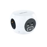 Miniatura 2 de REGLETA NANO CABLE 10.37.0001 3TOMAS+4USB C/INTERRUPTOR BLANCO