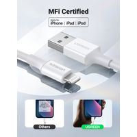 Miniatura 5 de CABLE UGREEEN USB-A A LIGHTNING 1 M BLANCO