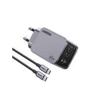 Miniatura 1 de CARGADOR DE PARED UGREEN 65W 1 USB-A 2 USB-C GRIS