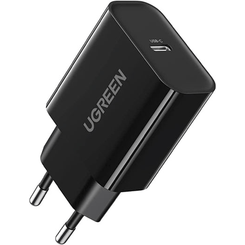CARGADOR PARED USB 20W IPAD/ IPHONE / GALAXY CARGA RAPIDA NEGRO