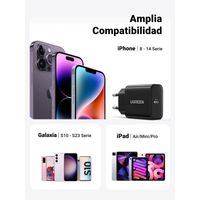 Miniatura 6 de CARGADOR PARED USB 20W IPAD/ IPHONE / GALAXY CARGA RAPIDA NEGRO