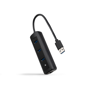 TOOQ-HUB-USB3.0-3xUSB3.0-RJ45-USB-A-M-RJ45-H-NEGRO-15CM