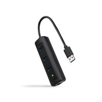 Miniatura 2 de TOOQ HUB USB3.0 3xUSB3.0+RJ45 USB-A/M-RJ45/H NEGRO 15CM