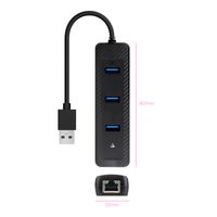 Miniatura 3 de TOOQ HUB USB3.0 3xUSB3.0+RJ45 USB-A/M-RJ45/H NEGRO 15CM