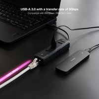 Miniatura 5 de TOOQ HUB USB3.0 3xUSB3.0+RJ45 USB-A/M-RJ45/H NEGRO 15CM