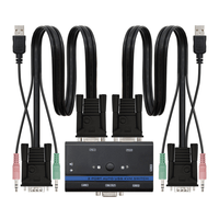 Miniatura 1 de NC KVM SWITCH SVGA USB 1U-2PC+CABLE