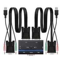 Miniatura 2 de NC KVM SWITCH SVGA USB 1U-2PC+CABLE