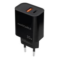 Miniatura 1 de Nanocable Cargador USB-C/PD+USB-A/QC 30W Negro