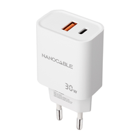 Miniatura 1 de Nanocable Cargador USB-C/PD+USB-A/QC 30W Blanco