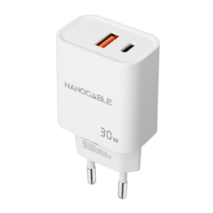 Nanocable-Cargador-USB-C-PD-USB-A-QC-30W-Blanco