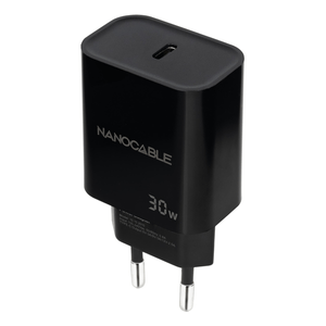 CARGADOR-USB-PARED-NANO-CABLE-USB-C-PD-30W-NEGRO