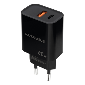 Nanocable-Cargador-USB-C-PD-USB-A-QC-20W-Negro