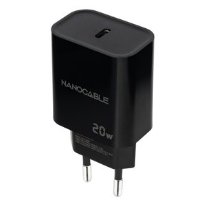 Nanocable-Cargador-pared-USB-C-PD-20W-Negro