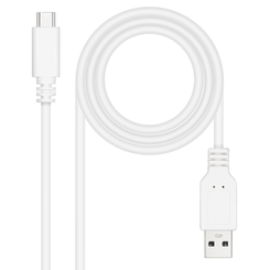 Nanocable Cable USB 2.0 3A USB-C-M/M 3M Blanco