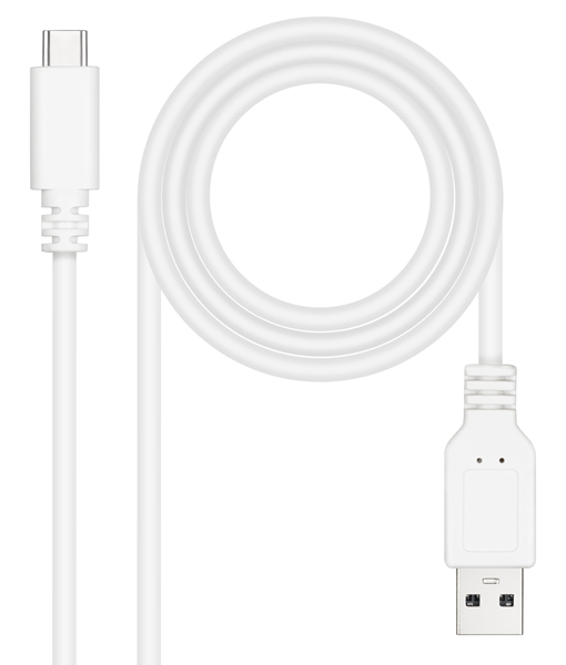 Nanocable Cable USB 2.0 3A USB-C-M/M 2M Blanco