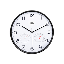 RELOJ PARED TREVI OM 3510 T 30CM WALL CLOCK+TERM.+HYGROM. BLACK