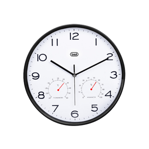 RELOJ-PARED-TREVI-OM-3510-T-30CM-WALL-CLOCK-TERM.-HYGROM.-BLACK