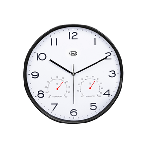 RELOJ-PARED-TREVI-OM-3510-T-30CM-WALL-CLOCK-TERM.-HYGROM.-BLACK