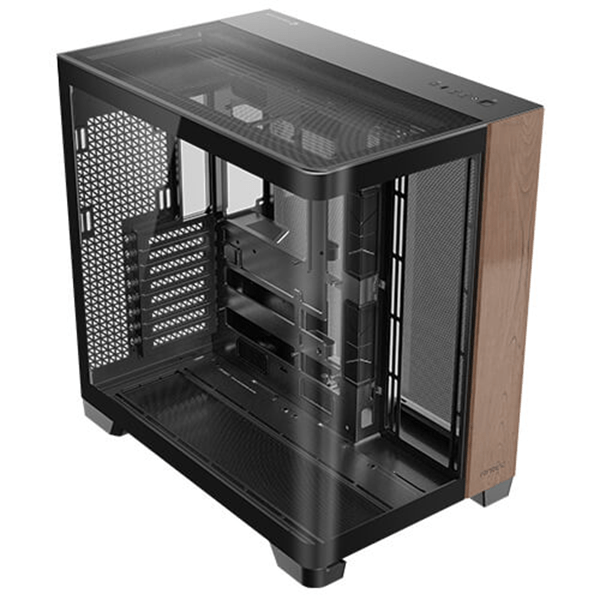 ANTEC C8 Curve Wood Negro, Transparente, Madera