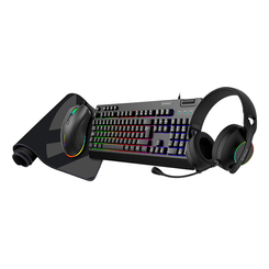 PACK GAMING TECLADO + MOUSE + HEADSET Y ALFOMBRILLA UNYKA NOVA 4in1 ES RGB MEMBRANA 7200 DPI NEGRO