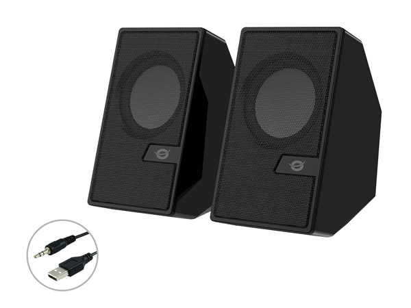 altavoces 2.0 conceptronic bjorn02b 6w color negro jack 3.5   y bluetooth alimentacion usb