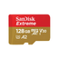 SANDISK-EXTREME-MICROSDXC-128GB---SD-ADAPTER---1-YR-RESCUEPRO-DELUXE-UP-TO-190MB-S---90MB-S-READ-WRITE-SPEEDS-A2-C10-V30-UHS-I