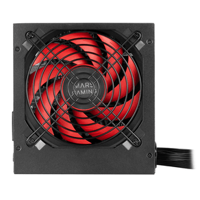 Fuente Alimentación 750W MARS GAMING  MPIII750, Fuente Alimentación PC ATX 750W, 5 Años de Garantía, 85% Eficiencia, Sistema Digital APFC, Ventilador FDB 120mm AI-RPM, Tecnologías DC-DC y SMD, Cables Planos Extralargos, Negro No Non-Modular Black,Red