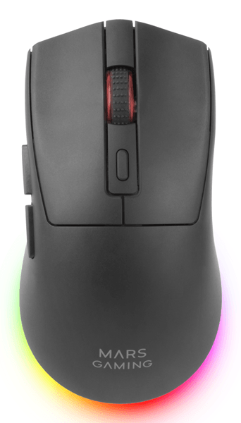 MOUSE MARS GAMING WIRELESS Y BLUETOOTH MMT3 RGB BASE DE RECARGA MAGNETICA 14400 DPI COLOR NEGRO