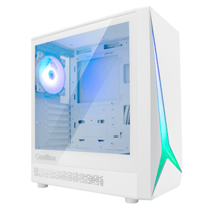CAJA SEMITORRE/ATX COOLBOX GM450 STARLIGHT S/FUENTE USB3.0 BLANCA A-RGB C/VENTANA