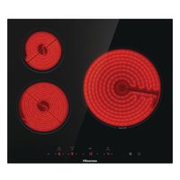 Miniatura 3 de VITROCERAMICA INDEPENDIENTE RADIANTES HISENSE E6332BSCE 3 ZONAS COCCION ANCHO 60 CM