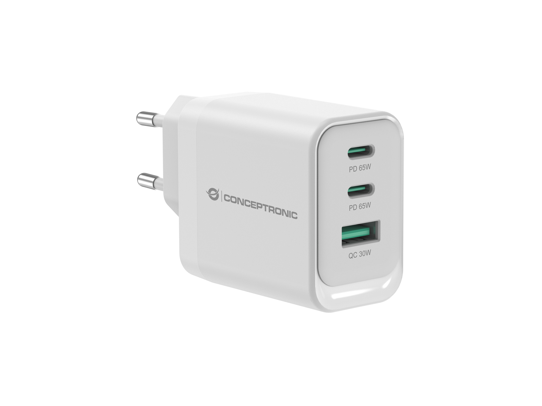 CARGADOR USB-C CONCEPTRONIC 65W ALTHEA QUICK CHARGE 3.0 PD 2xUSB-C 1xUSB-A