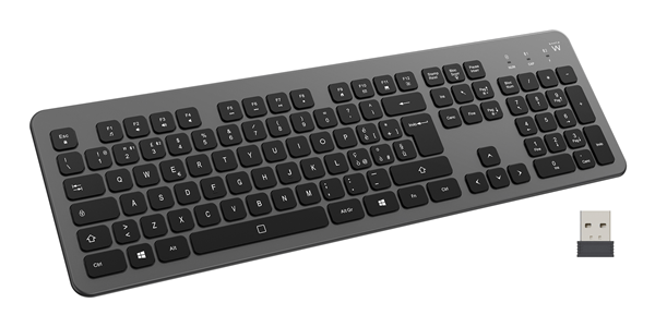 TECLADO EWENT SLIM INALAMBRICO MULTICONEXION BT Y WIFI