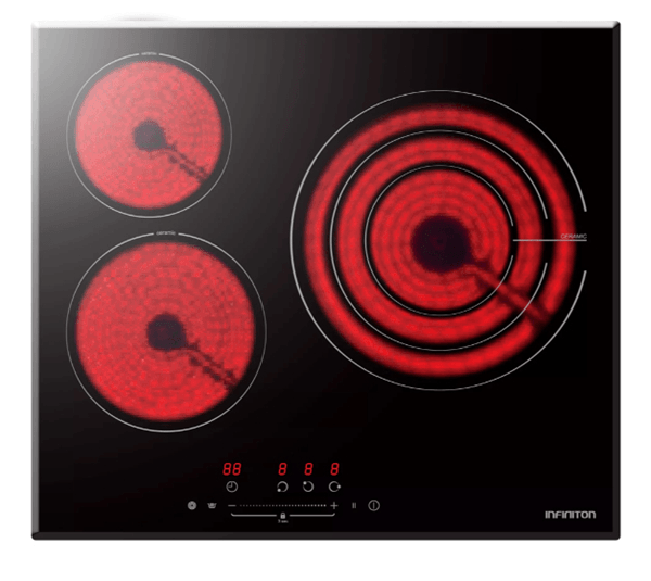 Infiniton Vitroceramica Independiente Radiantes Vit3sn30 3 Zonas Coccion Ancho 60 Cm